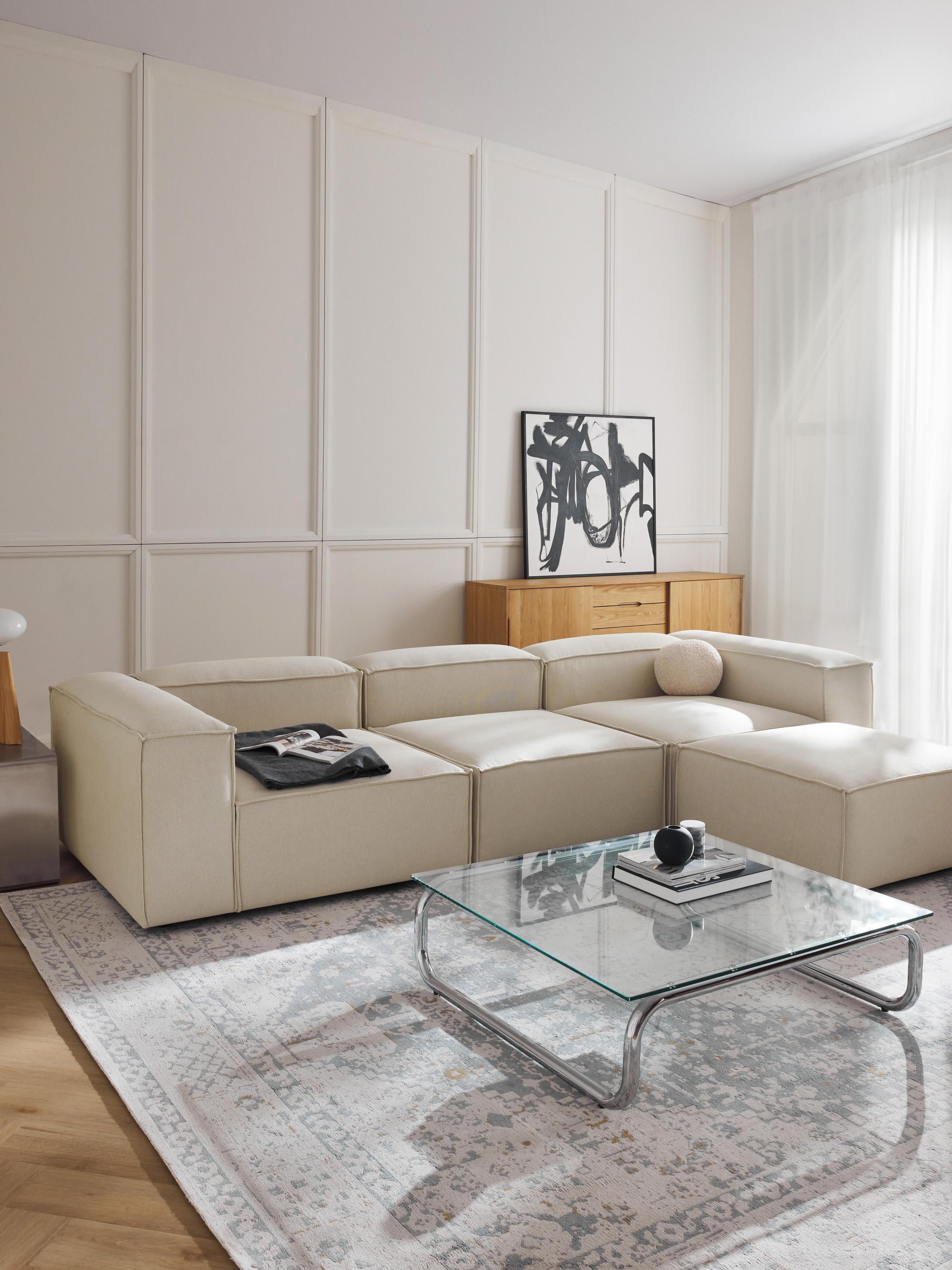 Lennon modulaire bank (4-zits) met poef (links/rechts)