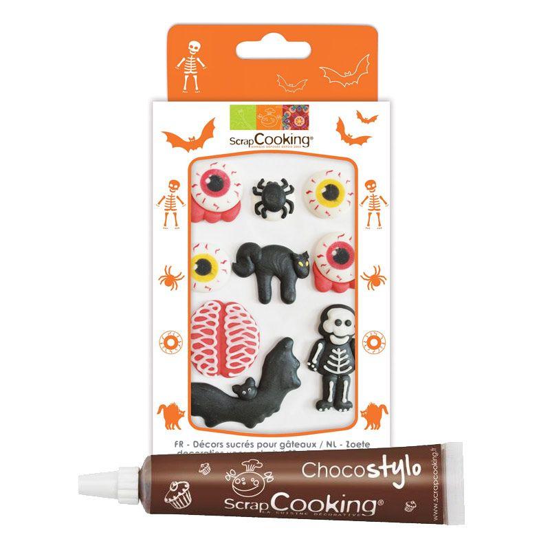 Décors sucrés Horreur + 1 Stylo chocolat Scrapcooking