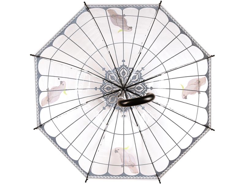 Esschert Design Schirm Vogelkäfig Rosa/Schwarz/Transparent Transparenter Regenschirm