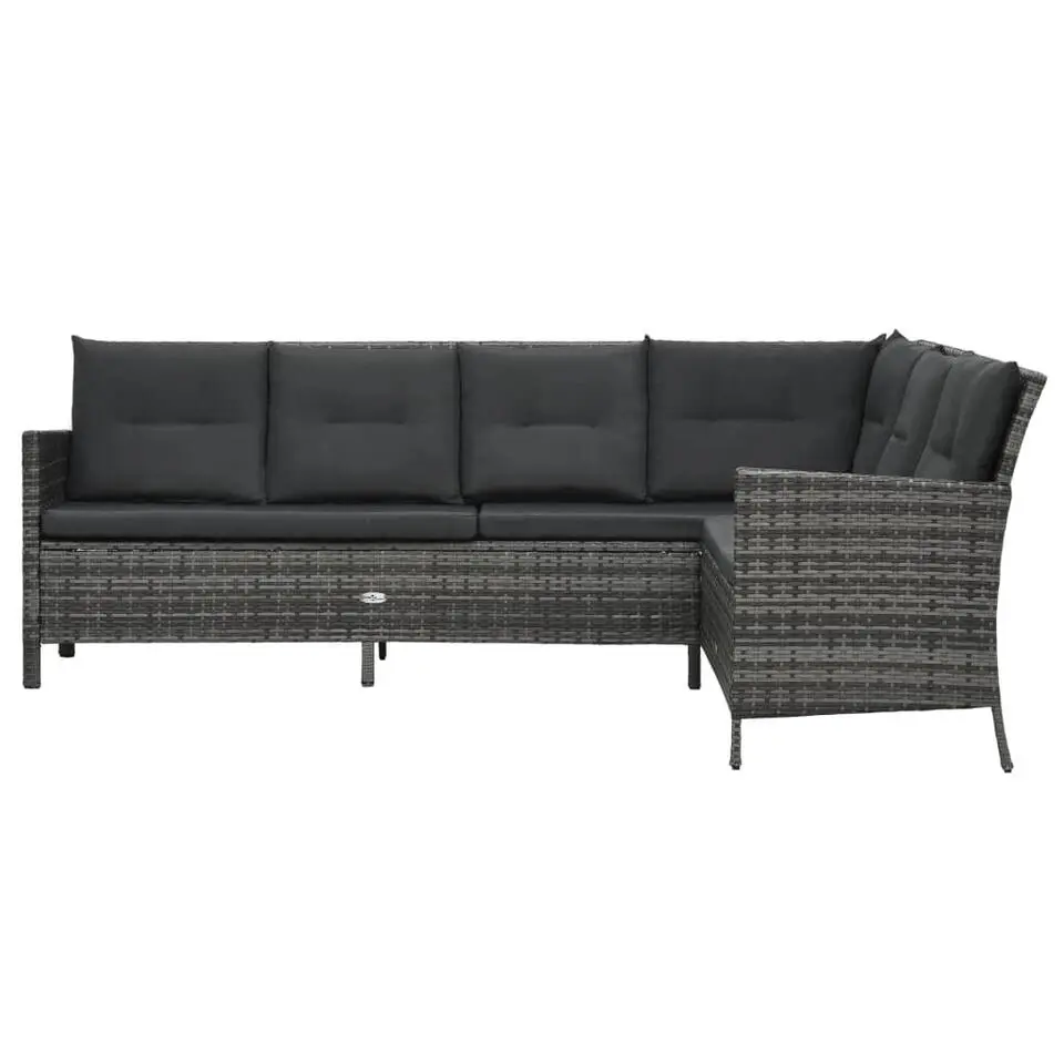 vidaXL - Eethoek - Grijs - Poly rattan