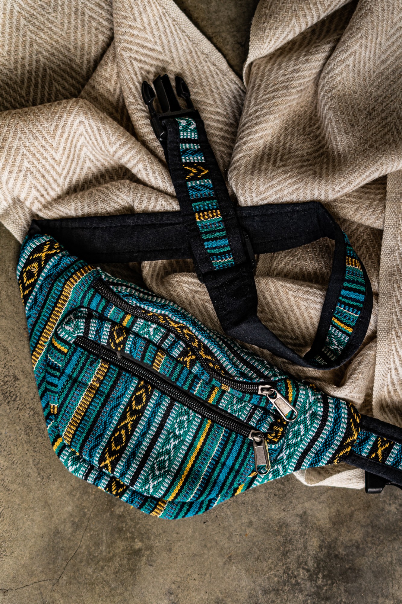 Gürteltasche Nepalstyle 'Denaina', blau, 100% Baumwolle günstig bestellen