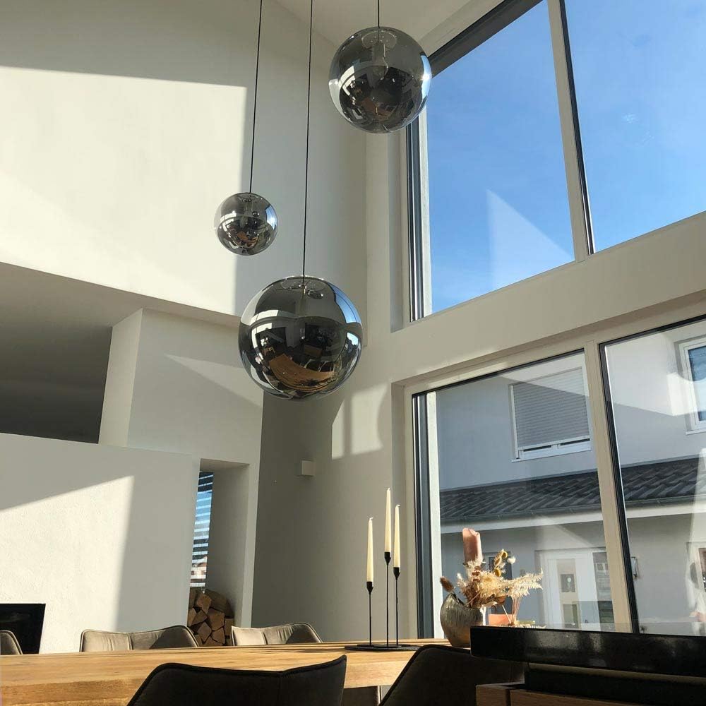 s.luce Orb Glaskugel Galerieleuchte 5m Abhängung, Farbe Schwarz/Rauch, Größe Ø 50cm