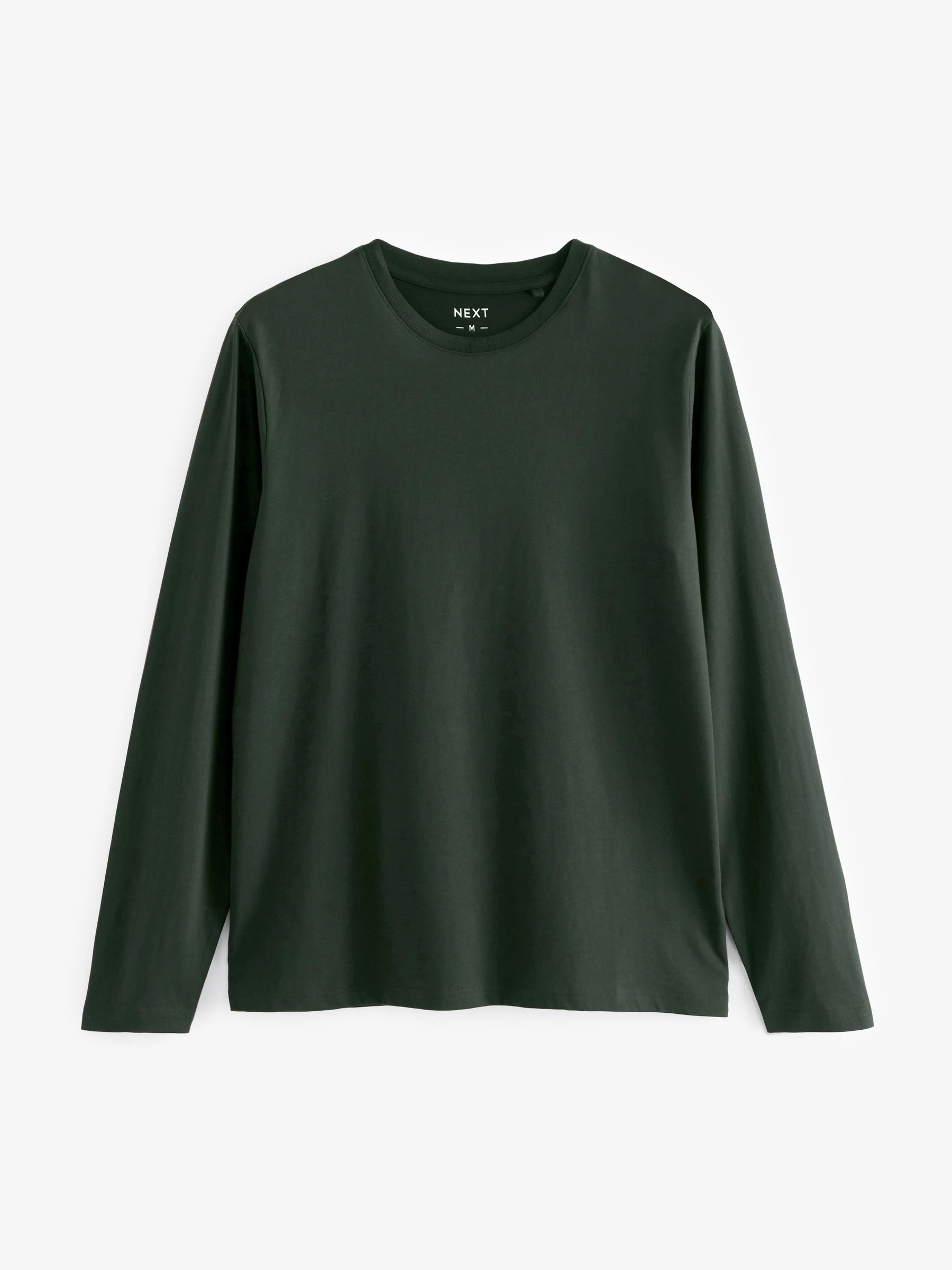 Zwart/wit/marineblauw/groen/bordeauxrood - Normale Pasvorm - verpakking van 5 regular-fit T-shirts met lange mouwen van 100% katoen