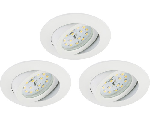 LED inbouwspots set IP23 dimbaar 3-delig 3x5,5W 3x470 lm 3000K wit Ø 8,2/6,8 cm 230V