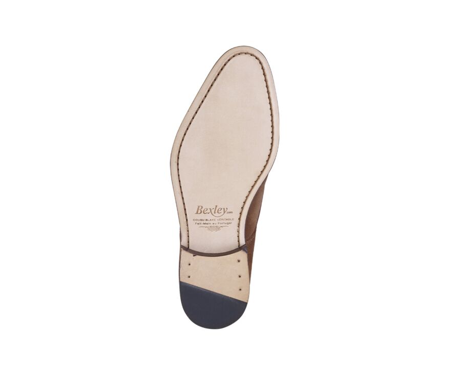 Derbies homme Velours havane semelle cuir - PADDINGTON