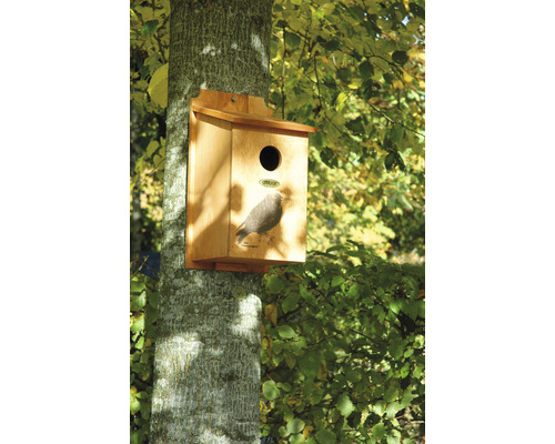 Nestkast dobar met zeefdruk stermotief 19 x 20 x 38 cm