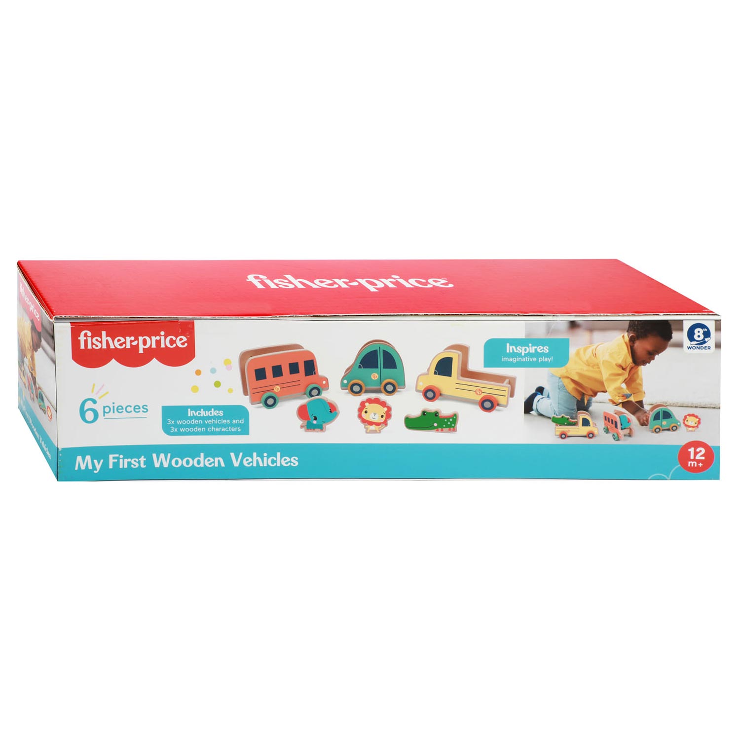 Fisher-Price - Holz-Fahrzeuge 3 Stück + Tiere Holzspielzeug Kleinkinder