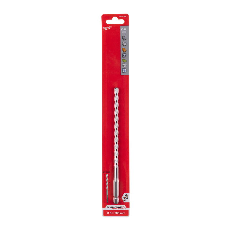 Milwaukee Multi materiaalboor SHOCKWAVE™ 6x200mm