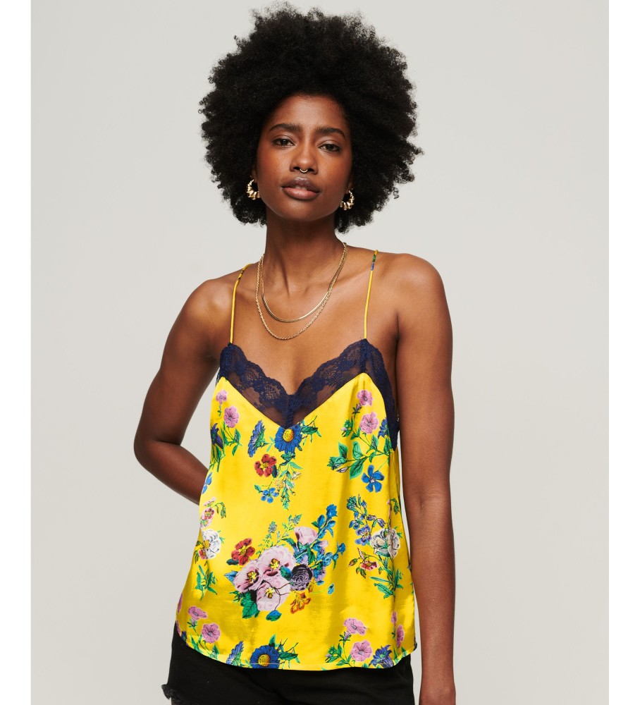 Regata amarela de cetim da Superdry