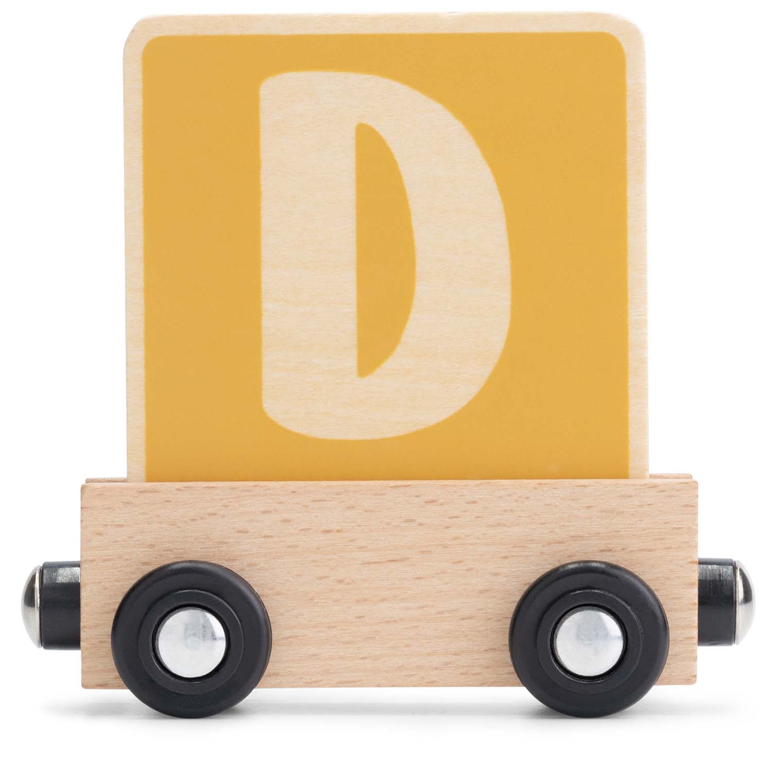 Prénatal houten namentrein letter D Yellow - speelgoed vanaf 0 maanden - Prénata
