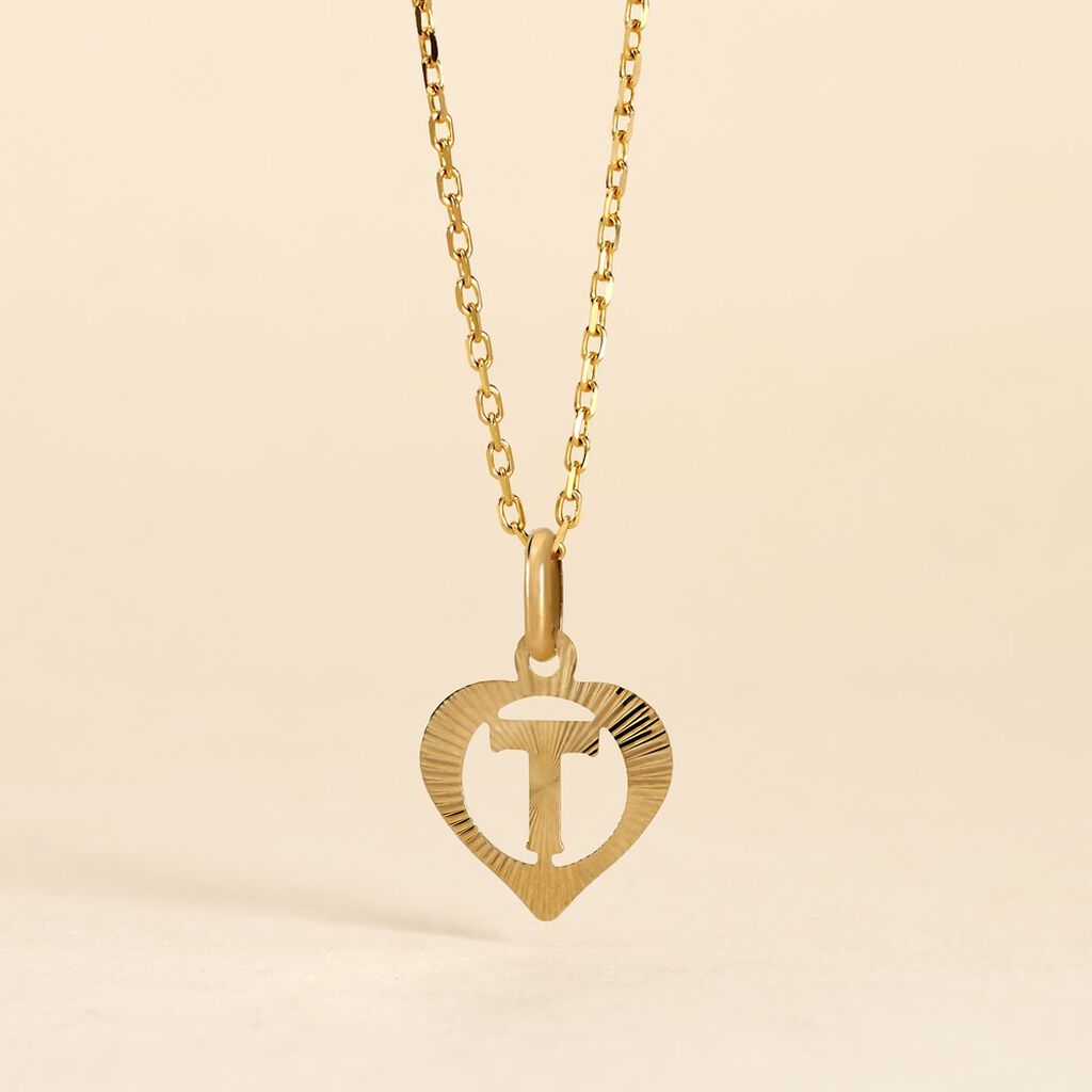 Pendentif Eudocie Coeur Lettre Or Jaune