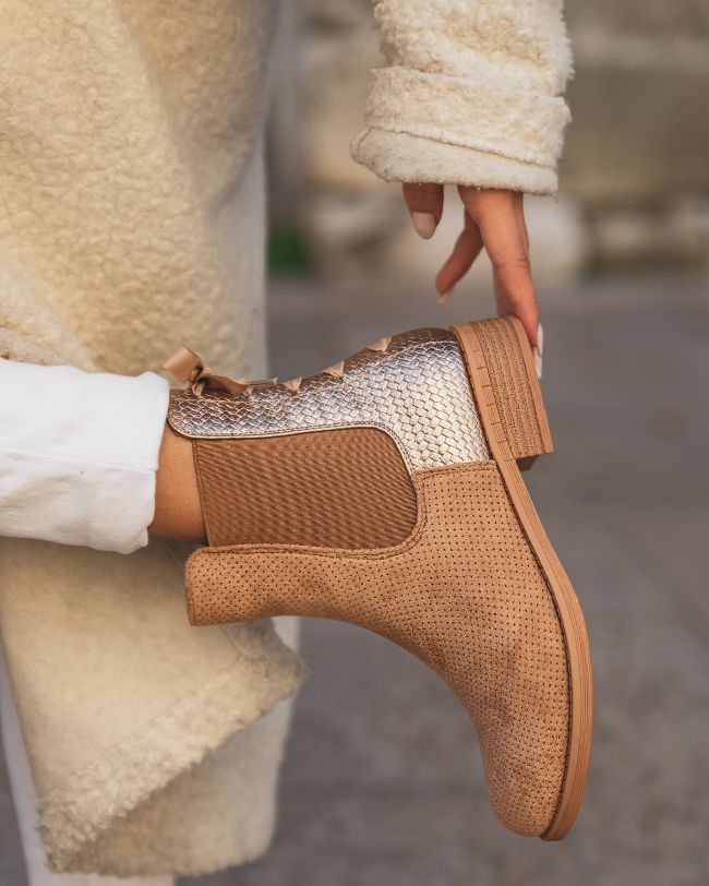 Bottines femme camel chelsea - Lya