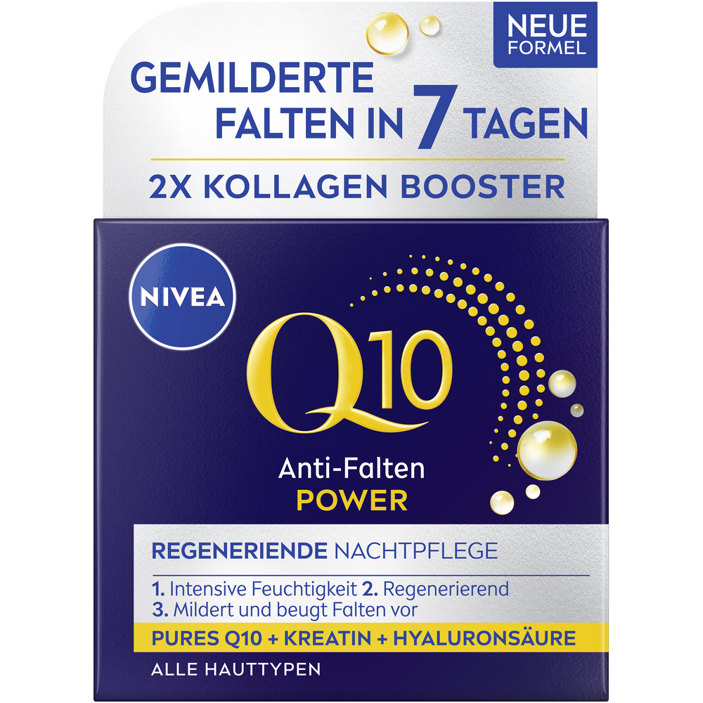 Nivea Q10 Power Nachtcreme Creme Anti-Falten regenerierend Topf 50 ml