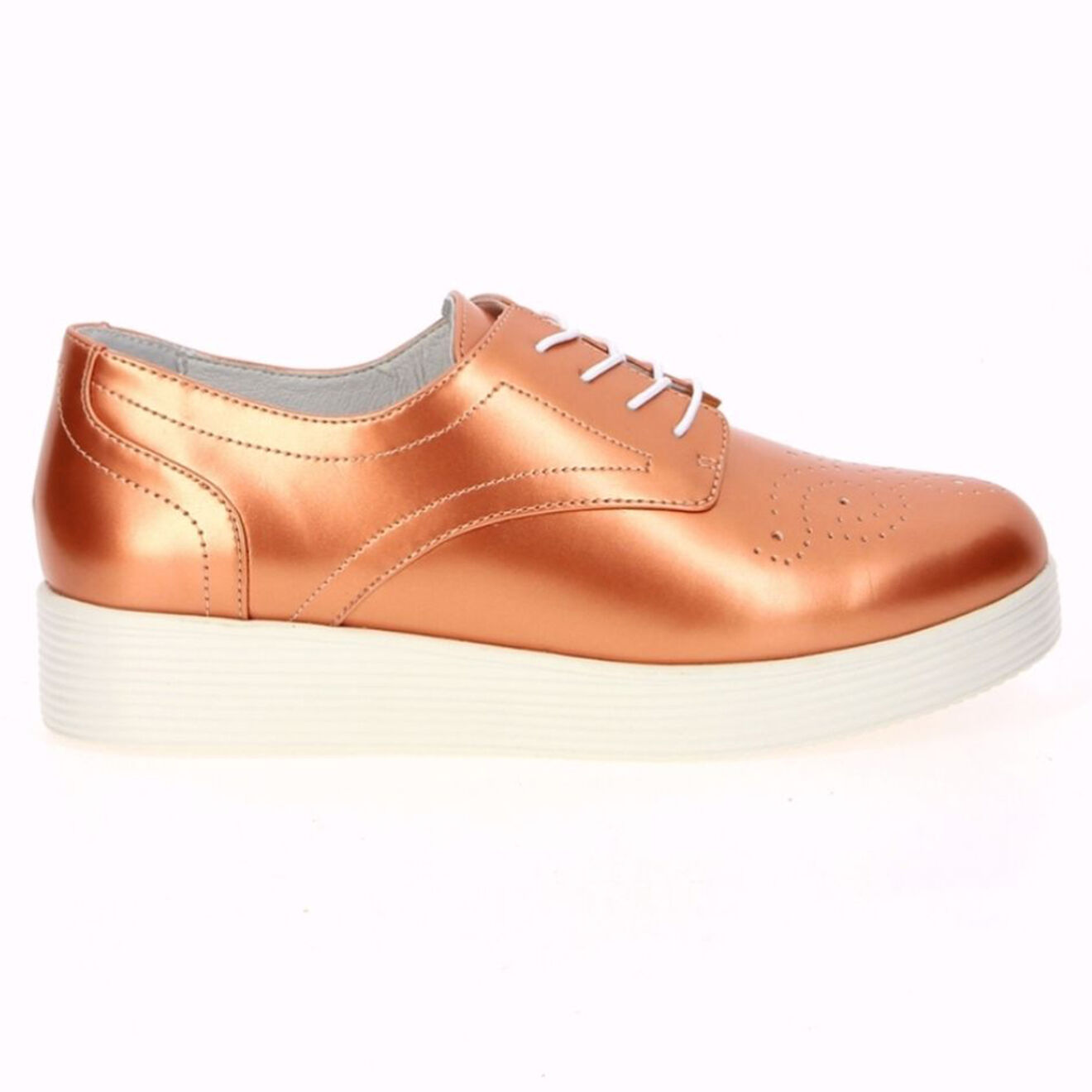 Mellow Yellow Derbies Creepers en Cuir cuivre