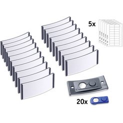 Badge, 70 x 30 mm, set de 5, anthracite