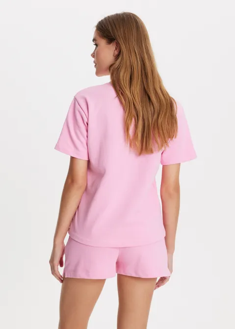 T-shirt met print los angeles roze (ROS)