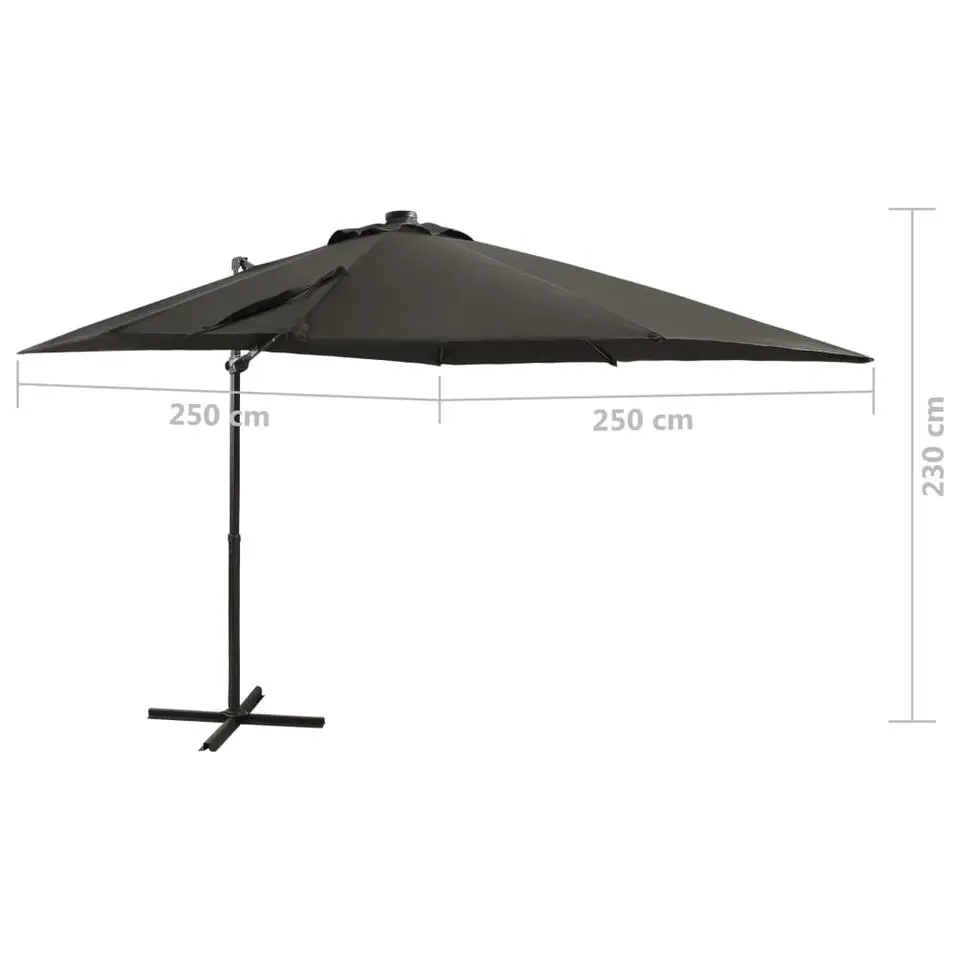 vidaXL - Zweefparasol - Antraciet - 250 cm