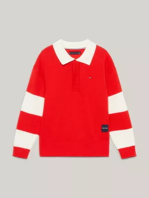 Camisa de rugby universitária com blocos de cores