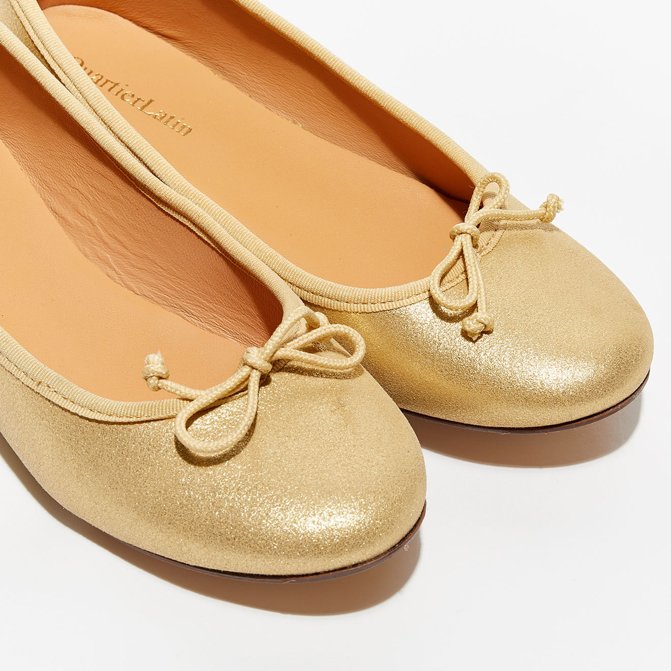 Quartier Latin Ballerines en Cuir irisé Nicole dorées