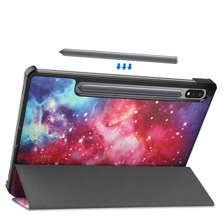 Samsung Galaxy Tab S10  Plus Hybrid Leder Tasche Smart Cover Schutzhülle   S-Pen Halterung - Galaxie