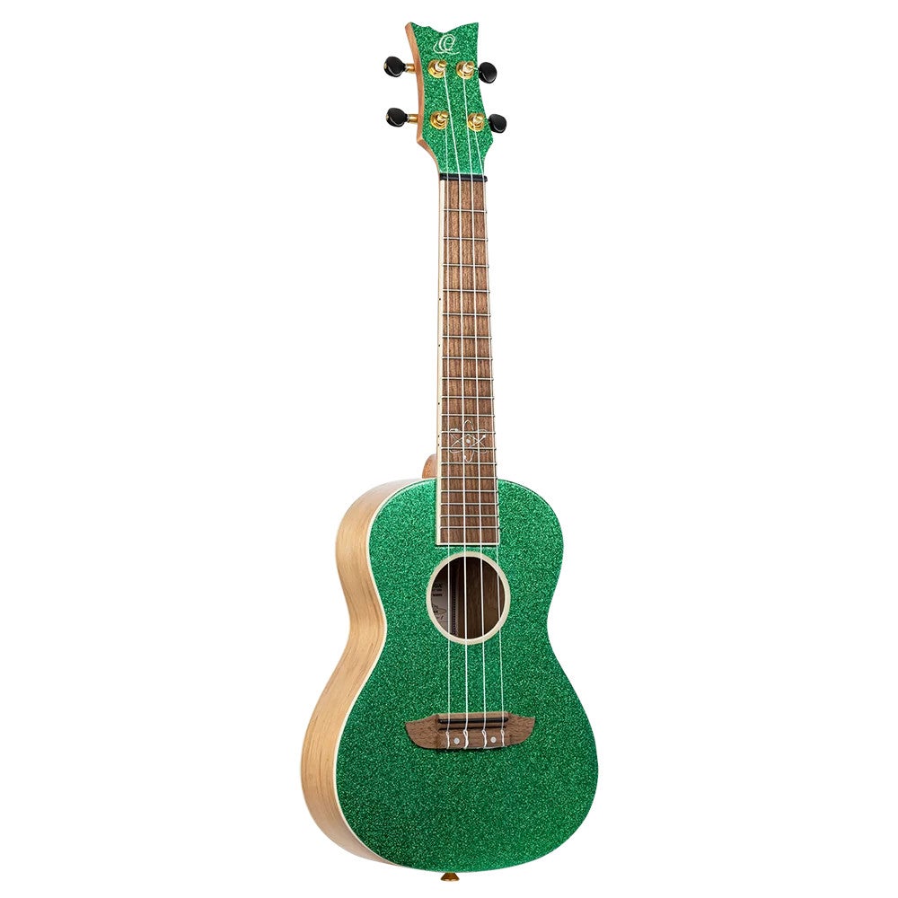 Ortega RUEL-MGR Element Series Concert Size Ukulele Metallic Green concert ukelele met gigbag