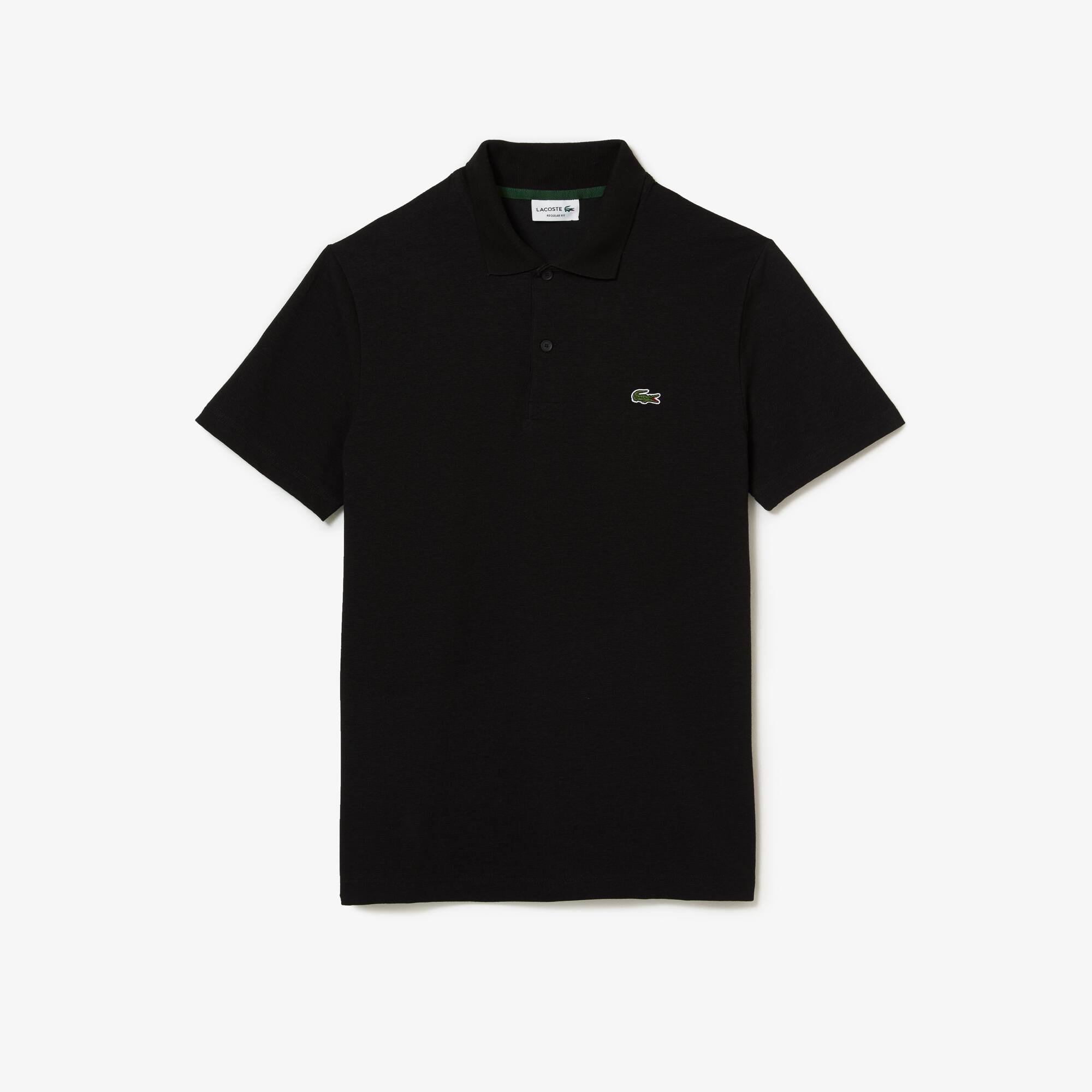 Herren LACOSTE Regular Fit Poloshirt aus Bio-Baumwolle Kurze Ärmel - Schwarz - Lacoste - Herren