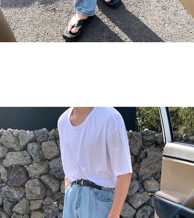MRCYC - High Waist Washed Wide Leg Jeans