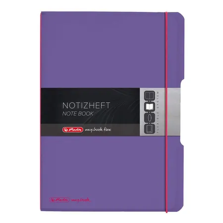 Herlitz Notizheft PP A4 Flex violett kariert liniert