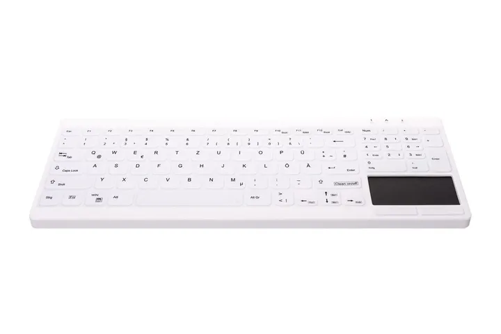 Active Key MedicalKey AK-C7412F - Tastatur - compact - med touchpad - USB - QWERTY - Pan Nordic - hvid