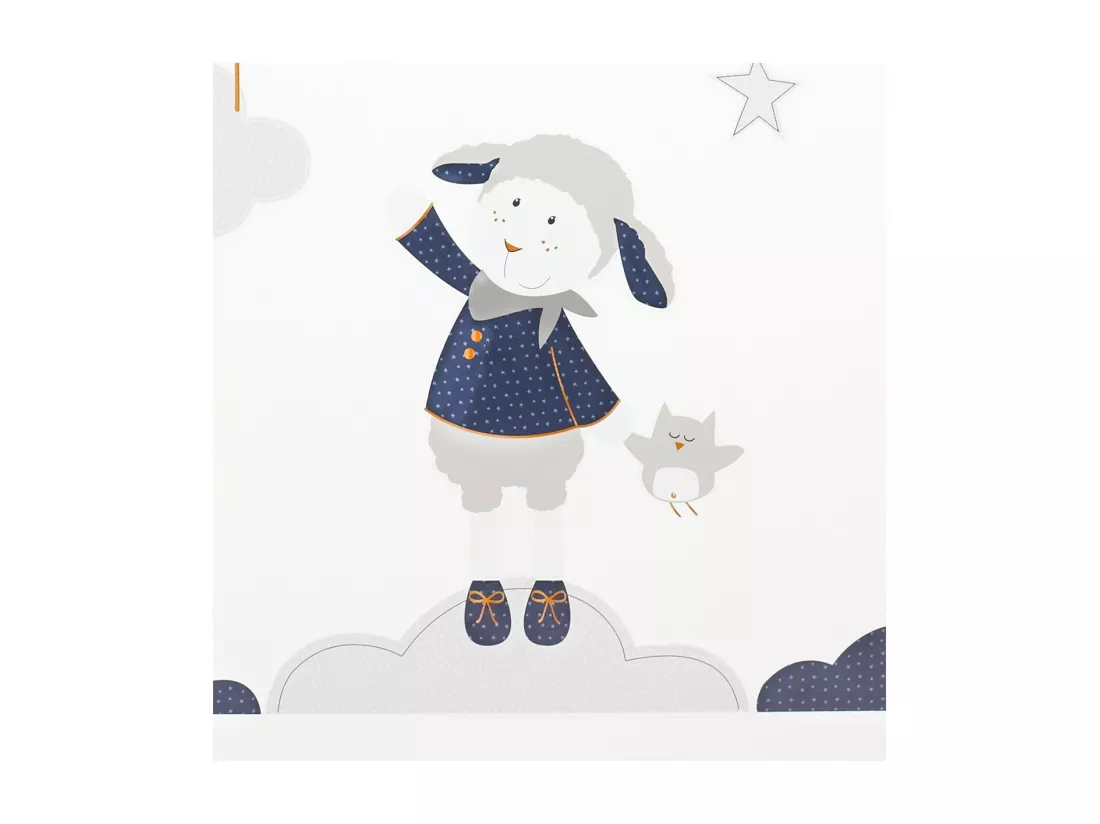 Stickers muraux Mouton 70x50cm en Papier blanc