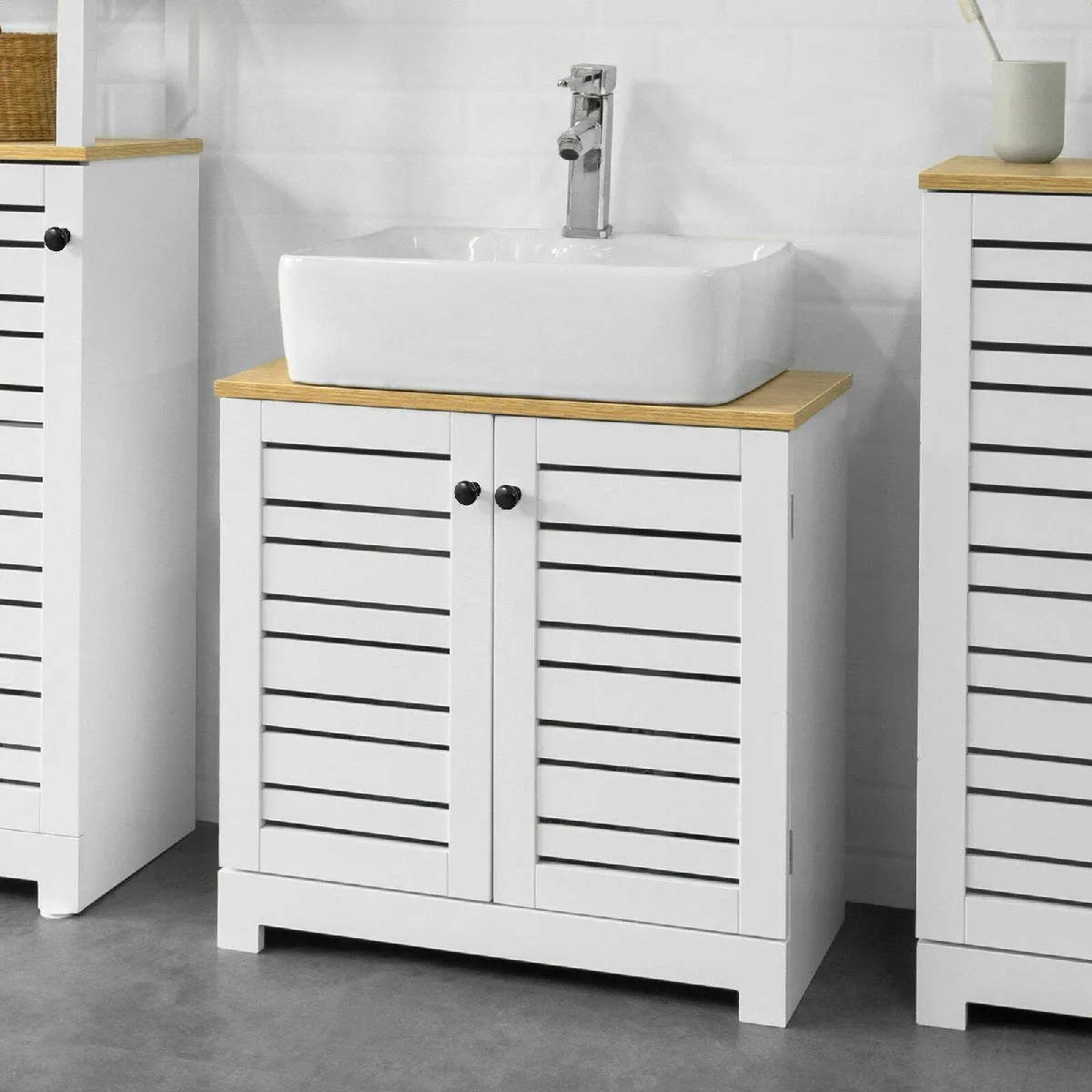 SoBuy BZR40-W Meuble sous-lavabo