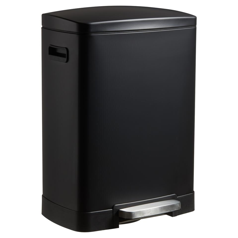 Pedaalemmer Duo/Softclose 40 Liter Mat Zwart