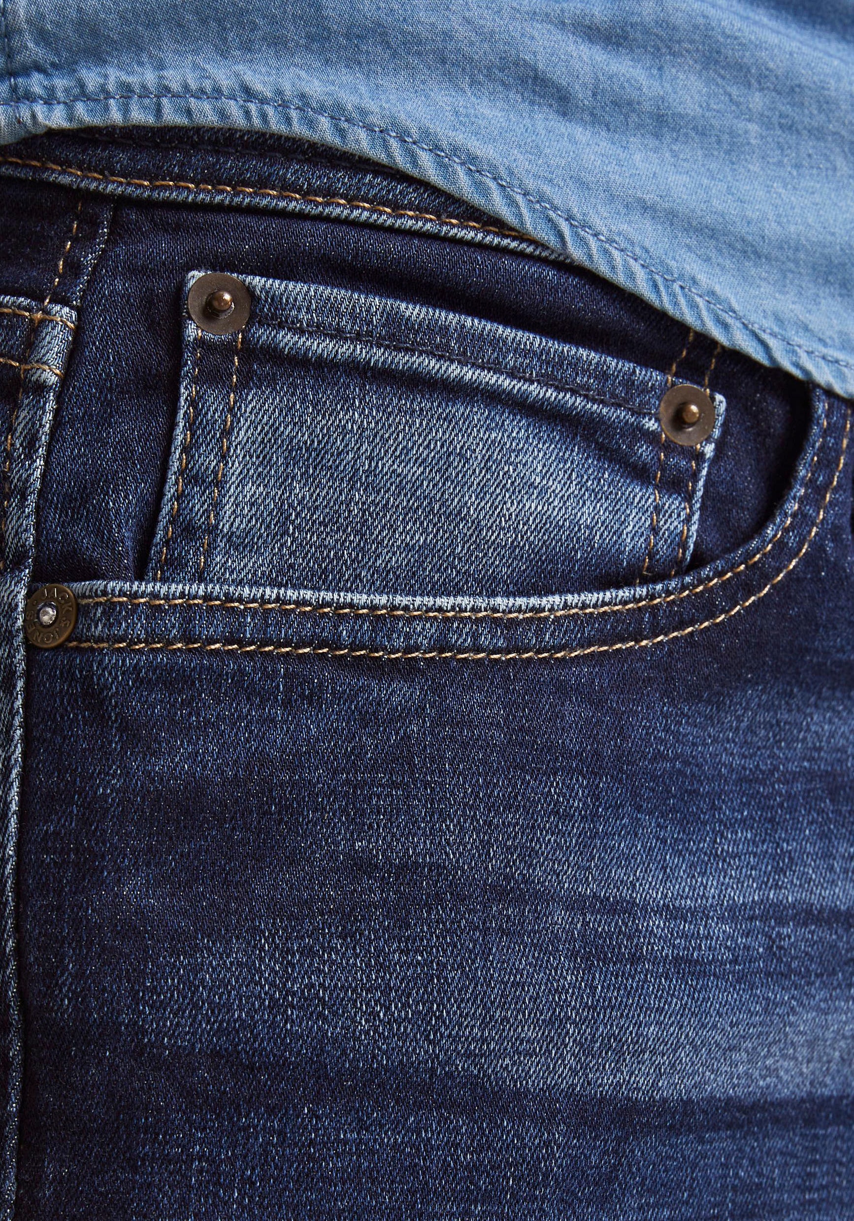 Jack & Jones Regular-fit-Jeans »JJICLARK mit Used-Look und Stretch für den Alltag«, mit Abriebeffekten