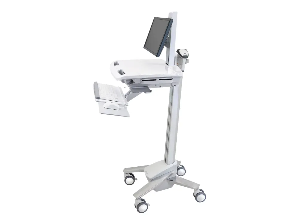 Ergotron StyleView sv40 - Vogn med hjul - Constant Force Technology - for LCD-display/PC-udstyr - med LCD-drejeled - låsbar - medicinsk - aluminium, zinkbelagt stål, højkvalitetsplastik - grå, hvid, poleret aluminium - skærmstørrelse: op til 24