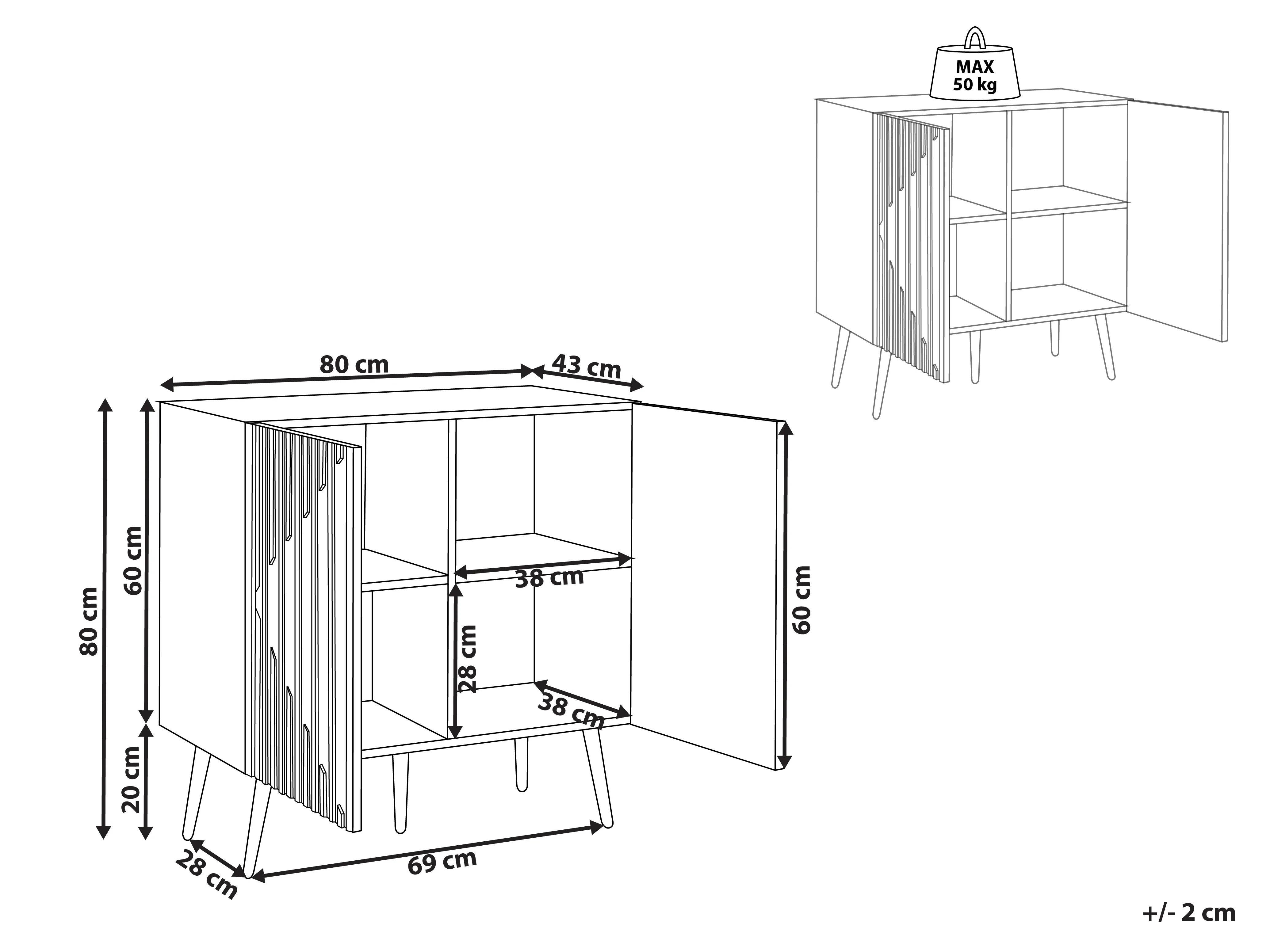 Kast DALCROSS Bruin/zwart