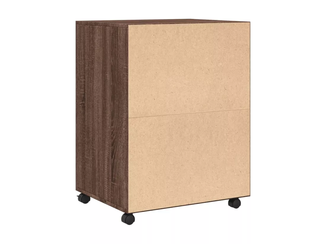 Armoire à roulettes chêne marron 60x48x81 cm bois d'ingénierie