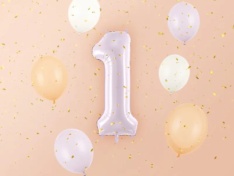 1 Jaar Cijfer Ballon Paars Leeg 72cm