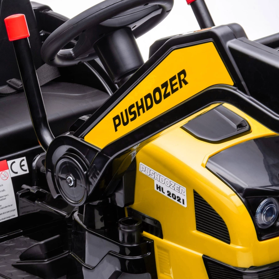 HOMCOM Elektrischer Kinderbagger mit Schaufel gelb