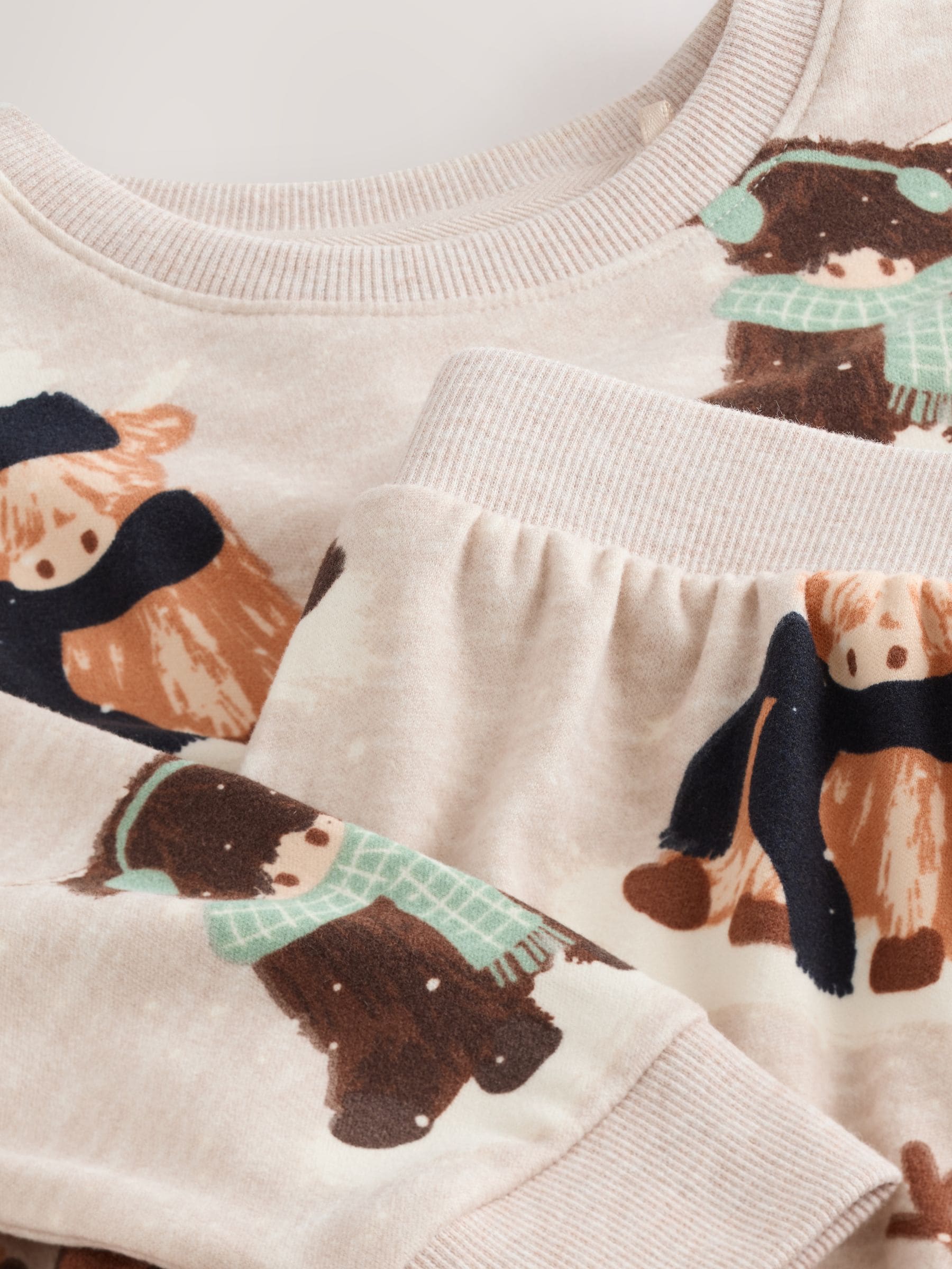 Havermout Hamish The Highland Cow - Matching Family Kerstmis Behaaglijke Pyjama's met Lange Mouwen (9mnd-16jr)
