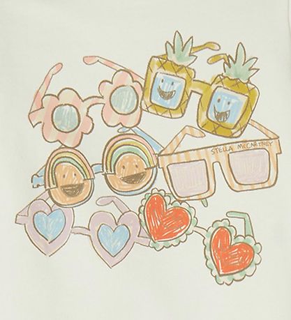 Stella McCartney Kids Sweatshirt - Weiß m. Sonnenbrille