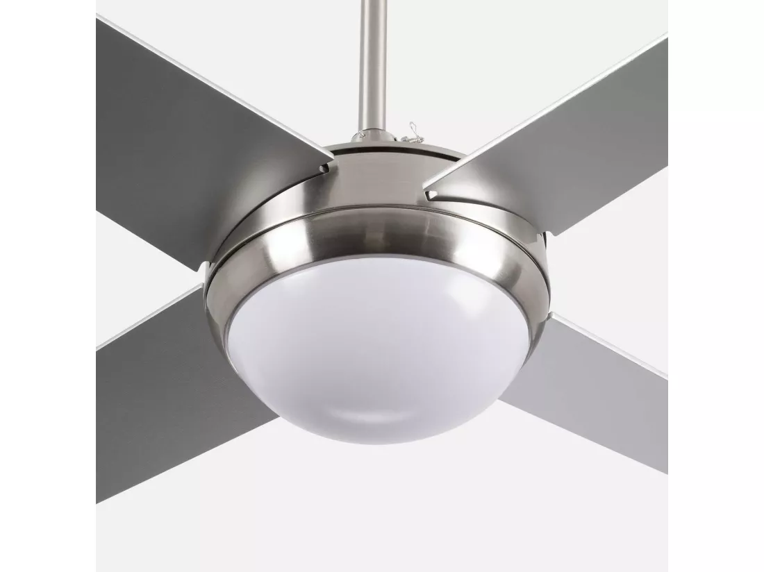 Ventilateur de Plafond avec Lumière 4 Pales 56W 6 Vitesses Montana Silver Thinia Home