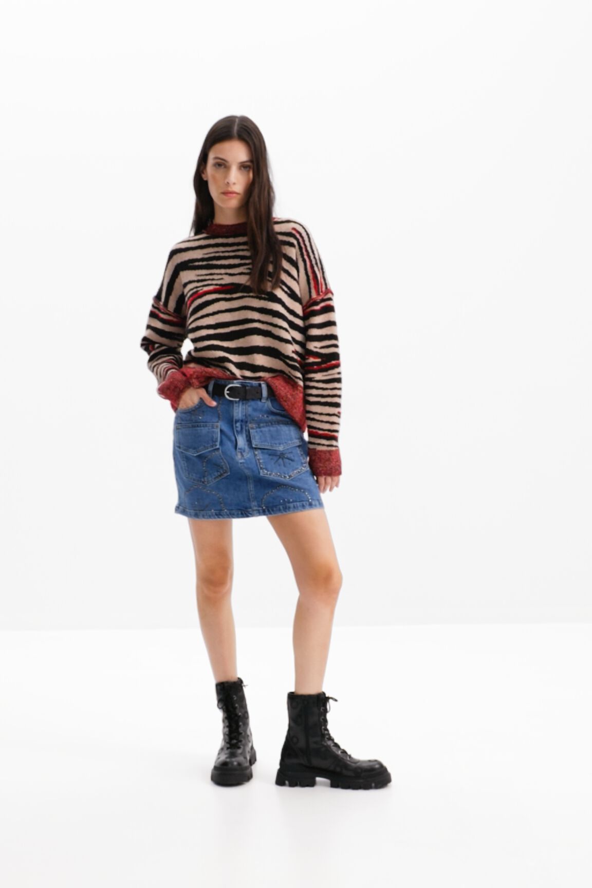 Suéter oversized com estampa de zebra