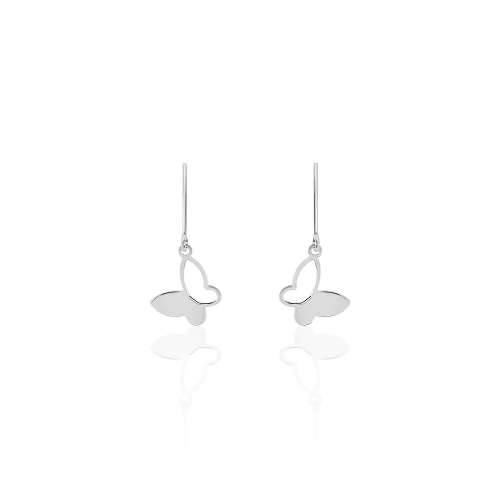 Boucles D'oreilles Pendantes Maria Argent Blanc