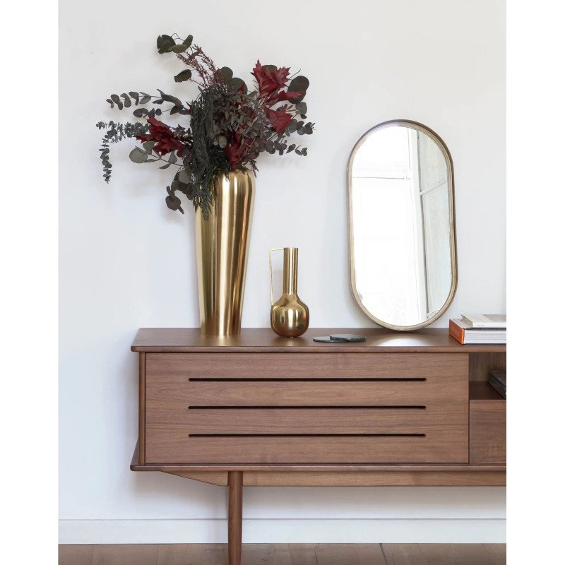 Miroir mural Tiare métal doré 31 x 61,5 cm