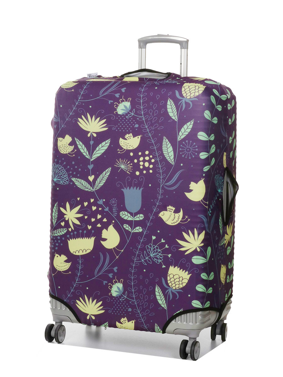 Housse de valise Periea Purple with Yellow Birds L