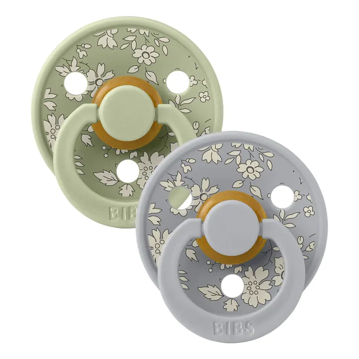 Bibs Tétines en caoutchouc naturel Bibs x Liberty - Set de 2 | Sauge