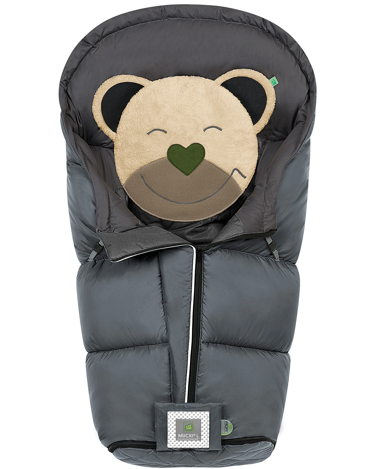 Fußsack Mucki® L-CS (98cm) weitenverstellbar in rocky grey