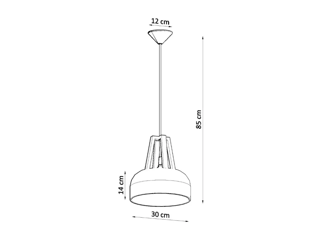 Sollux CASCO Plafonnier à 1 ampoule en forme de dôme blanc, bois naturel, E27