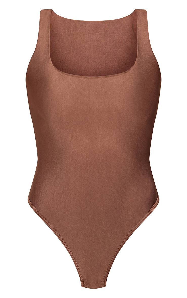 Marron Body Sans Manches Col Carré Polyamide Espresso