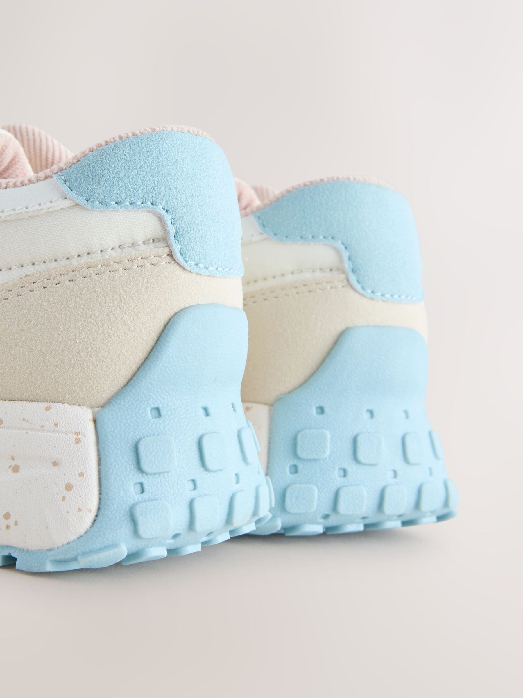 Roze pastel eenhoorn - Vetersneakers met dikke zool